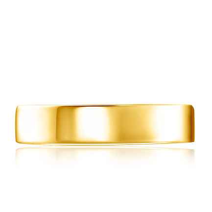 Кольцо обручальное гладкое из желтого золота