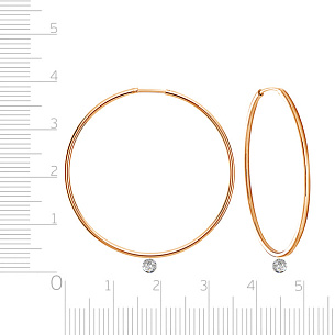 Серьги-конго из красного золота с бриллиантами