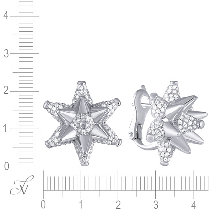 Серьги из серебра с фианитом