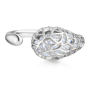 Кольцо из белого золота с фианитом