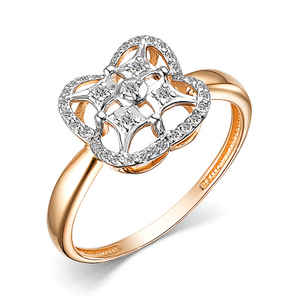 Кольцо из красного золота с бриллиантами