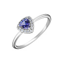 Кольцо из белого золота с бриллиантами, танзанитом