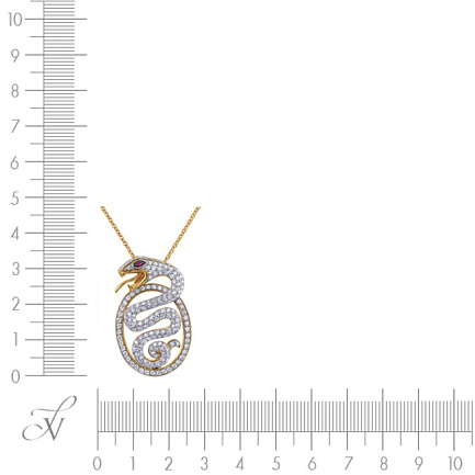 Подвеска из желтого золота с бриллиантами, рубином