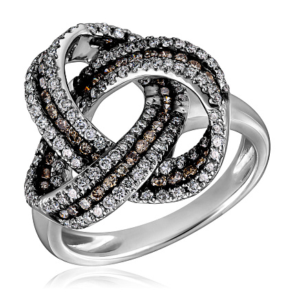 Кольцо из белого золота с бриллиантами