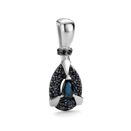 Подвеска из белого золота с сапфирами