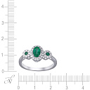 Кольцо из белого золота с бриллиантами, изумрудом