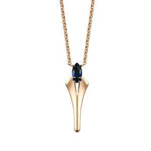 Колье из красного золота с сапфиром