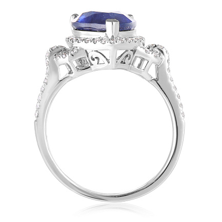 Кольцо из белого золота с бриллиантами