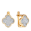 Серьги с английским замком из серебра с фианитами