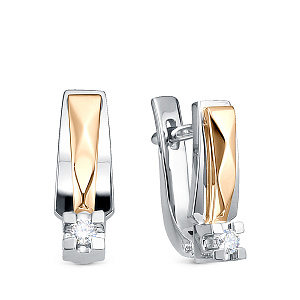 Серьги из белого золота с бриллиантами