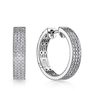 Серьги Конго из белого золота с бриллиантами