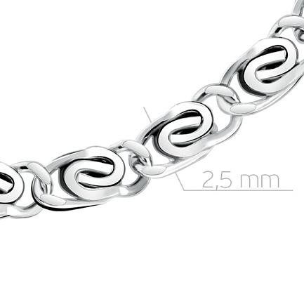 Цепь автомат из серебра, плетение двойная спираль