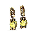 Серьги с английским замком из желтого золота с бриллиантами