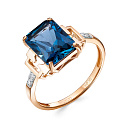 Кольцо из красного золота с бриллиантами, топазом