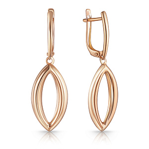 Серьги с английским замком из красного золота