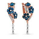 Серьги с английским замком из красного золота с бриллиантами