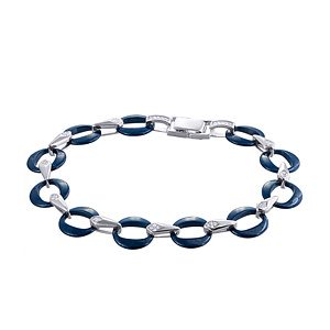 Браслет декоративный из серебра с керамикой