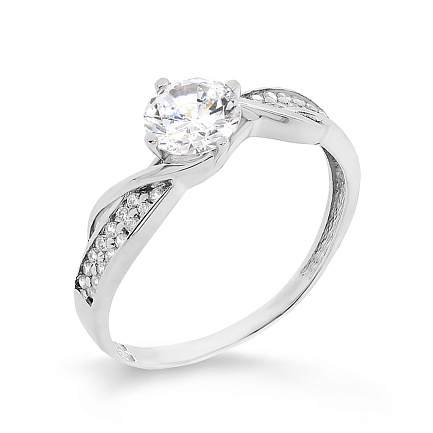 Кольцо из серебра с фианитами