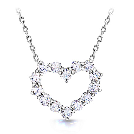 Колье из белого золота с бриллиантами, плетение якорное