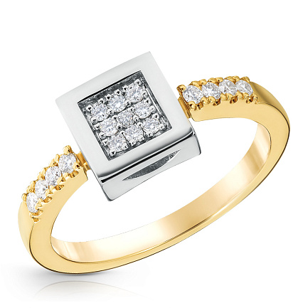 Кольцо из желтого золота с бриллиантами