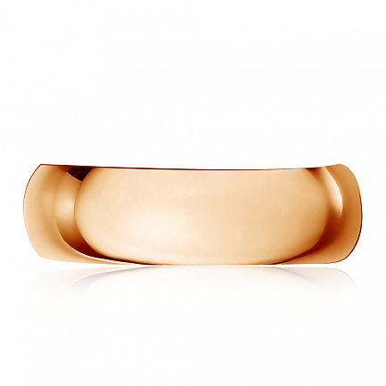 Гладкое обручальное кольцо из красного золота
