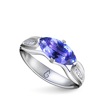 Кольцо из белого золота