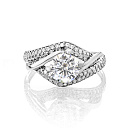 Кольцо из серебра с фианитами