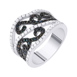 Кольцо из серебра с фианитом