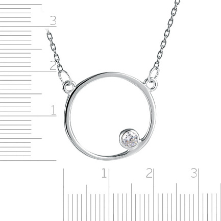 Колье из серебра с фианитом