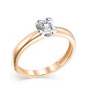 Кольцо из красного золота с бриллиантом