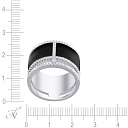 Кольцо из серебра с фианитом, эмалью