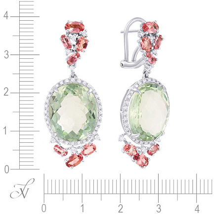 Серьги из белого золота с бриллиантами