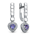 Серьги из белого золота с бриллиантами, танзанитами