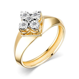 Кольцо из желтого золота с бриллиантом