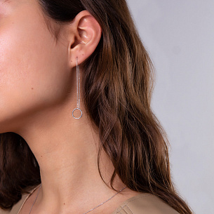 Серьга одиночная из серебра