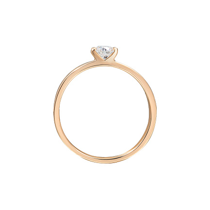 Кольцо помолвочное из красного золота с бриллиантом