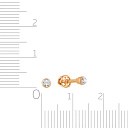 Серьги детские из красного золота с фианитом