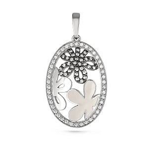 Подвеска из серебра с фианитами