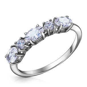 Кольцо из серебра с фианитом