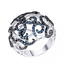 Кольцо из белого золота с сапфирами