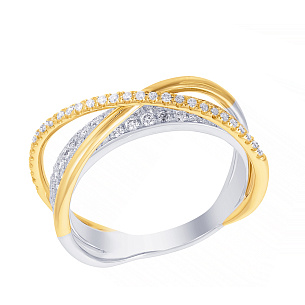 Кольцо из комбинированного золота с бриллиантом