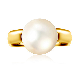 Кольцо из желтого золота с жемчугом