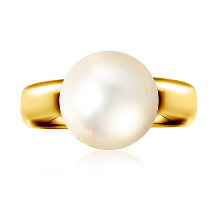Кольцо из желтого золота с жемчугом