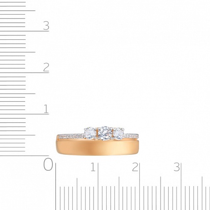 Кольцо из красного золота с фианитом