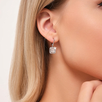 Серьги из белого золота с бриллиантами