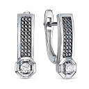 Серьги с английским замком из платины с бриллиантами