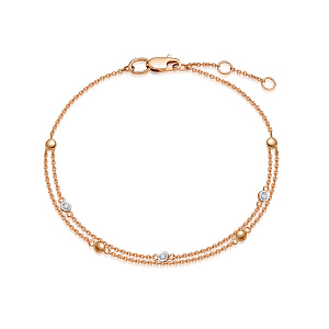 Браслет из красного золота с бриллиантами