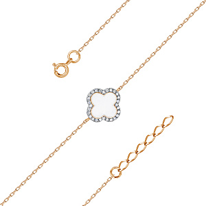 Браслет декоративный из серебра с фианитами