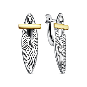 Серьги с английским замком из серебра