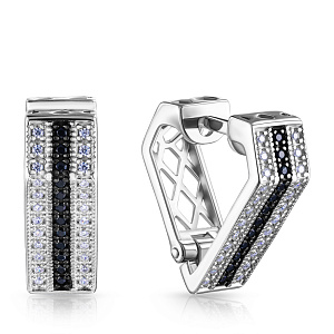 Серьги из серебра с фианитом